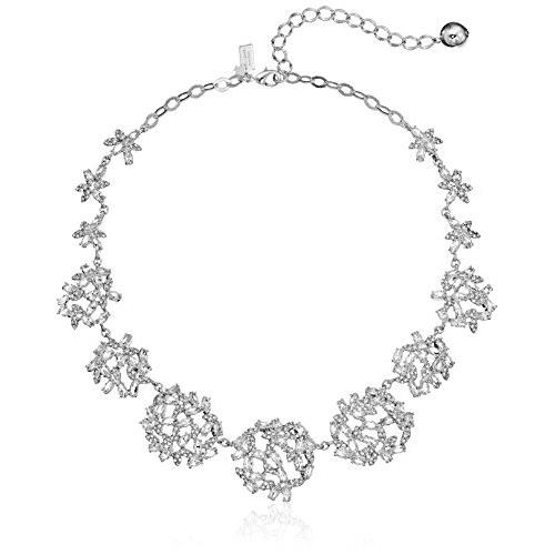 Kate Spade Silver Plated Clear Crystal Ivy Crystal Collar Necklace 532258