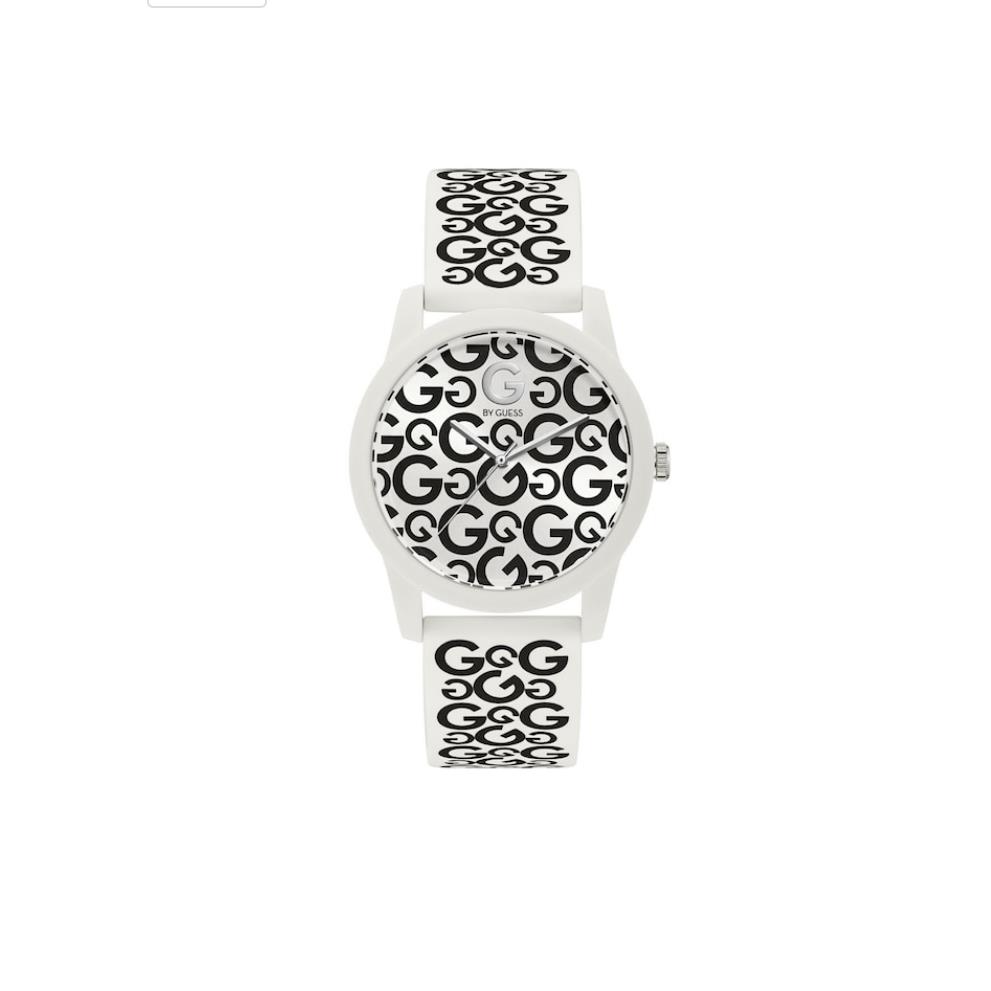 G By Guess 42mm Unisex White and Black Logo Analog Watch G59042L1