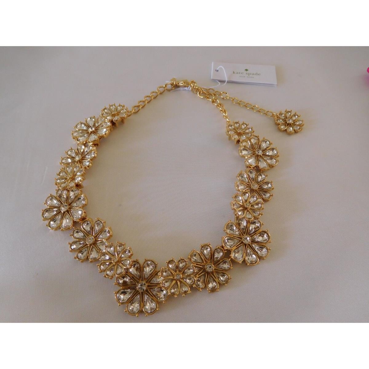 Kate Spade Clear As Crystal Short Floral Necklace Style 00RU1714