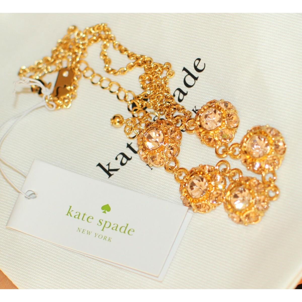 Kate Spade York Cluster Putting ON The Ritz Crystal Pink Necklace Blush Row