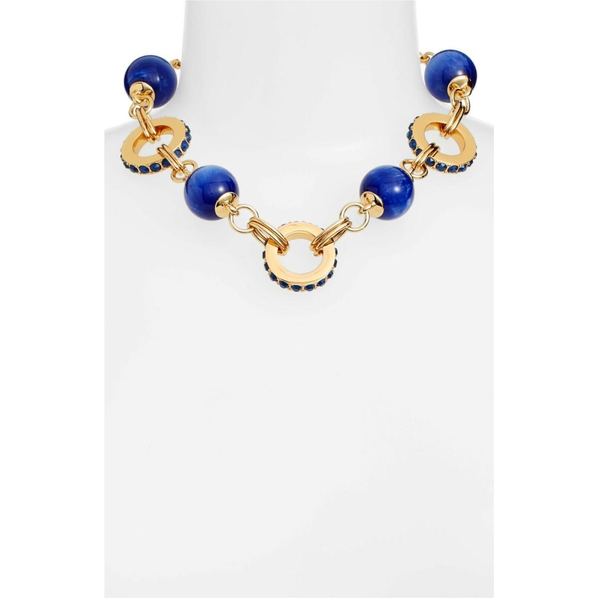 Kate Spade Second Nature Necklace In Blue Gold Round Bauble Spheres Collar