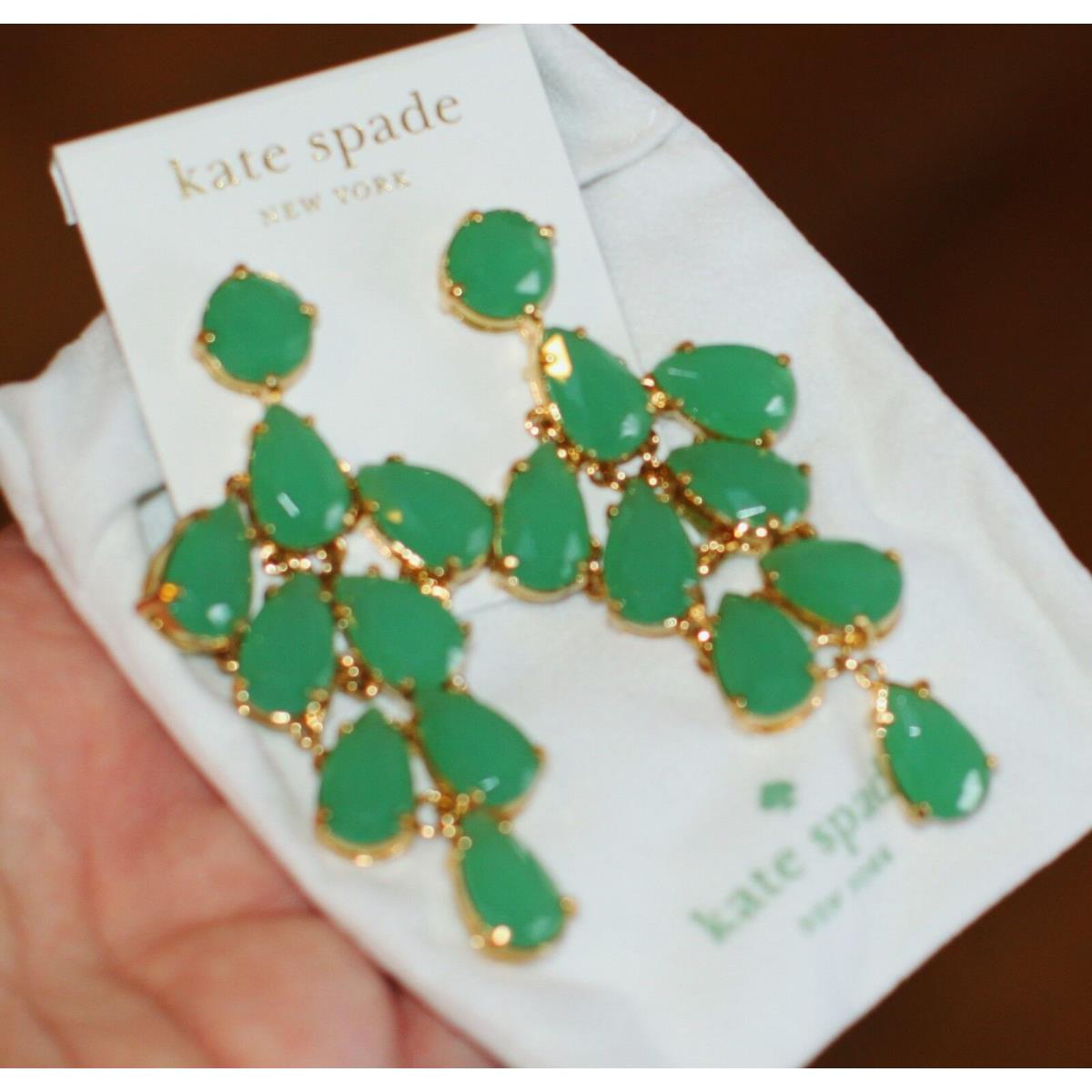 Kate Spade Fiorella Chandelier Earrings Giverny Rare Sophisticated Blue Green