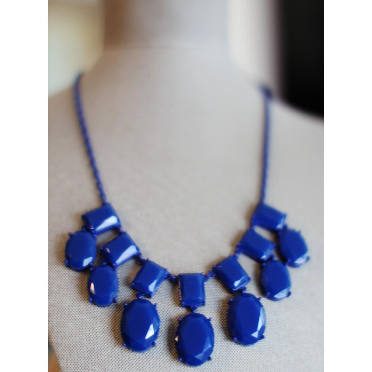 Kate Spade Painted Jewels Necklace Cobalt Blue Modern Art Modern Mod