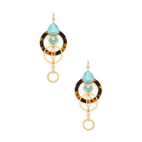 Kate Spade Sun Kissed Sparkle Statement Earrings Mother of Pearl Aqua Shell