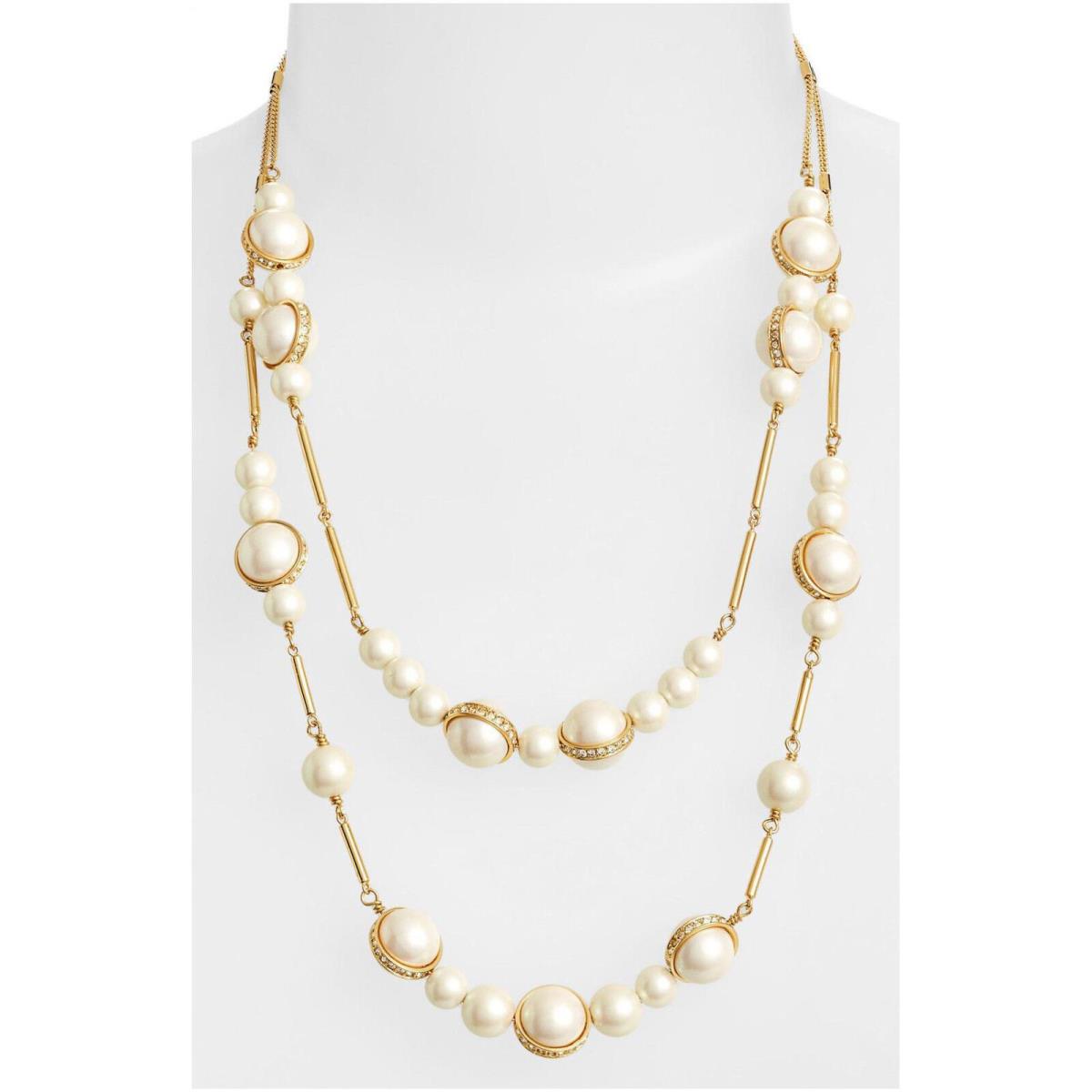 Kate Spade NY Pearl Necklace Purely Pearl Double Strand 12k Crystals