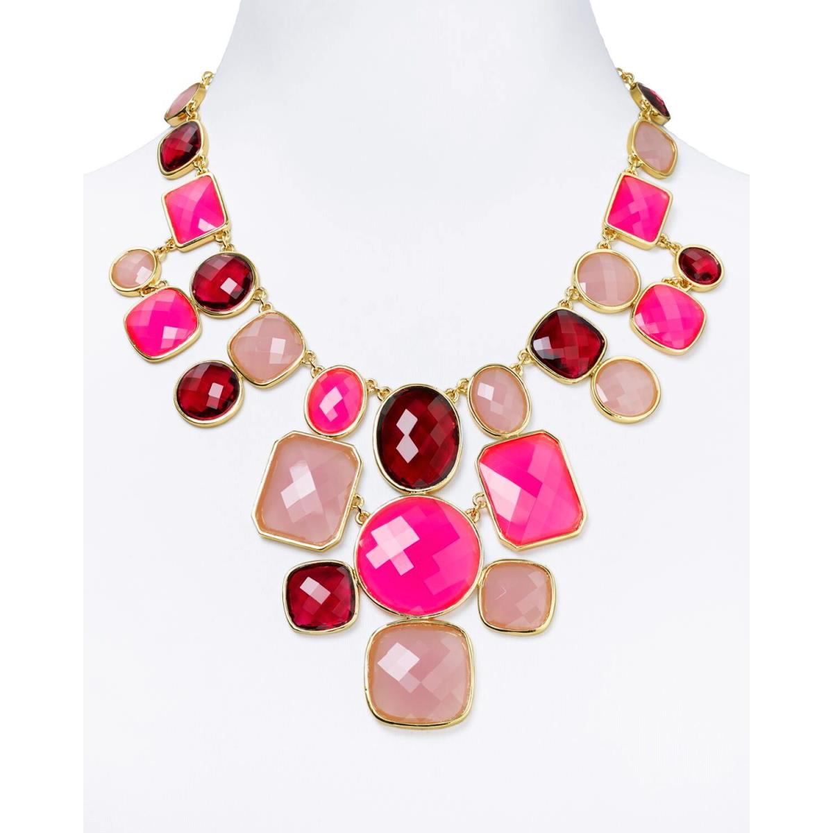 Kate Spade York Rare Kaleidoscope IN Pink Hues Necklace Bib Stone Collar