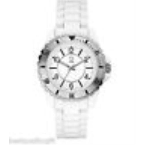 G BY Guess White Acrylic Resin Tachymeter Analog WATCH-G69028L1