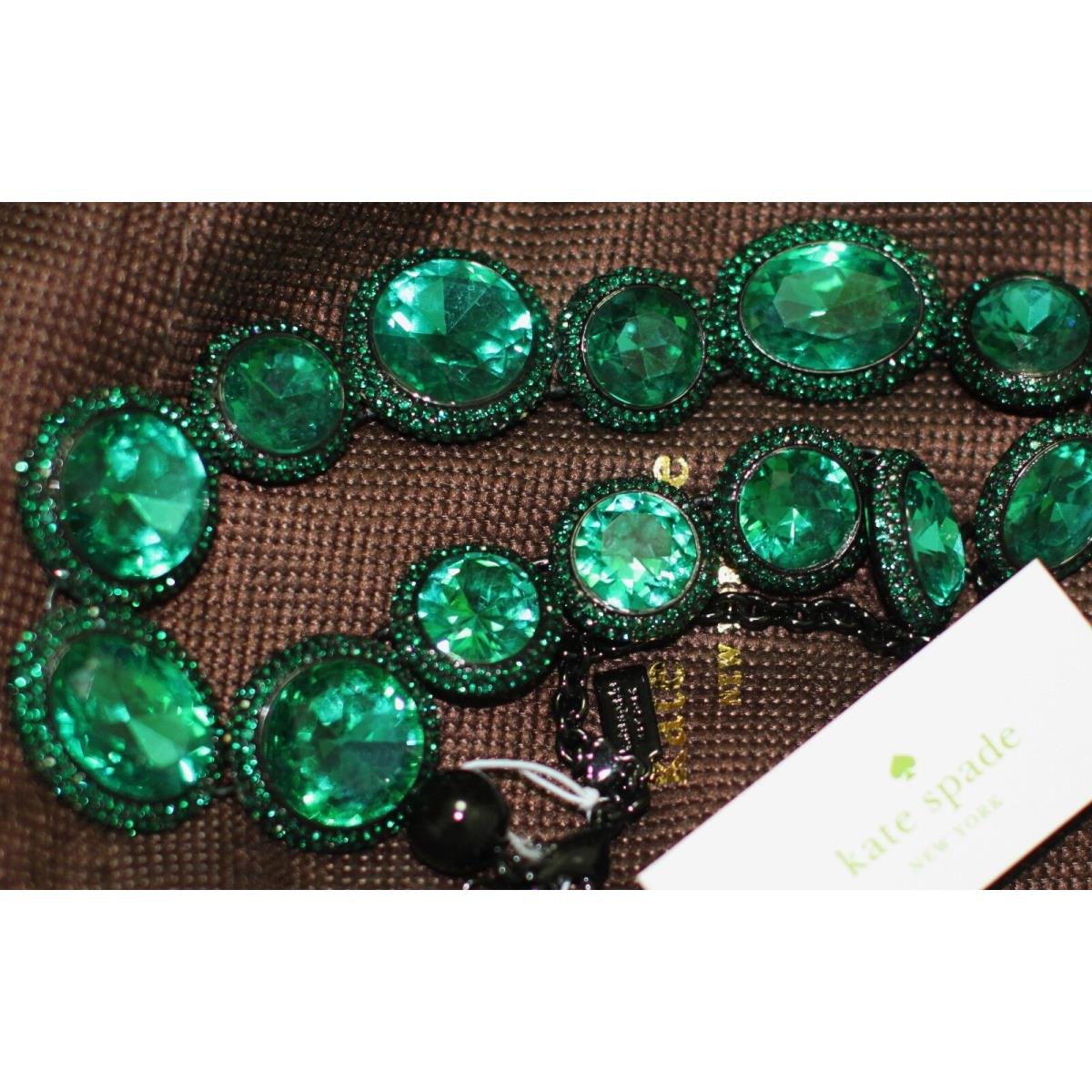 Kate Spade York `absolute Sparkle` Collar Necklace Emerald Green Stones