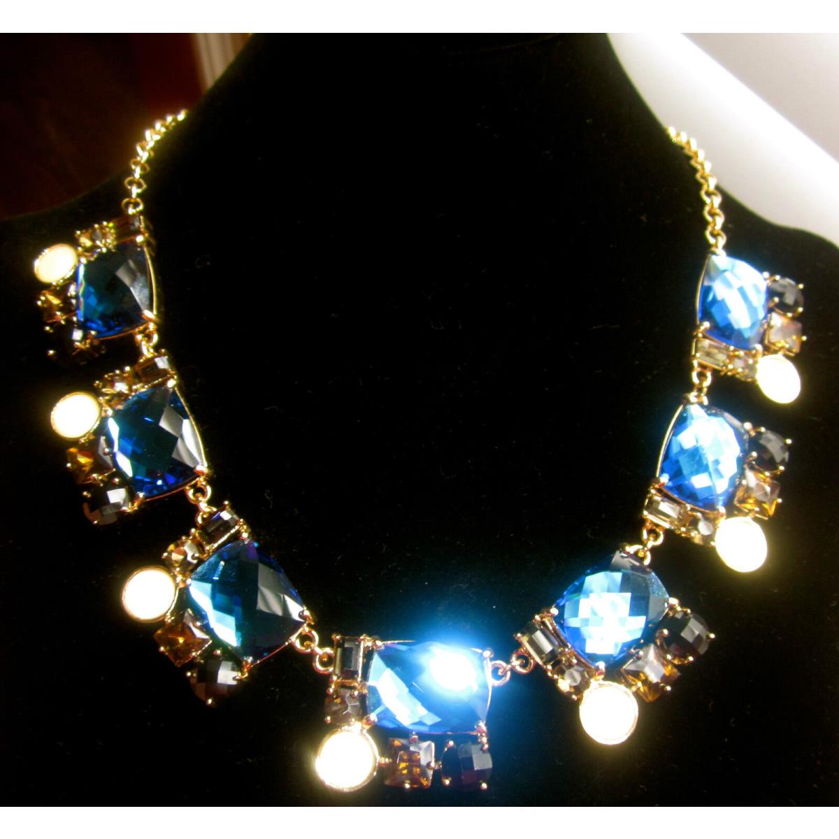 Kate Spade York Rare Smoke and Mirrors Blue Cluster Statement Necklace