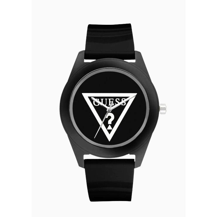 New-guess Black Patent Leather with White Logo Dial WATCH-U75051L2