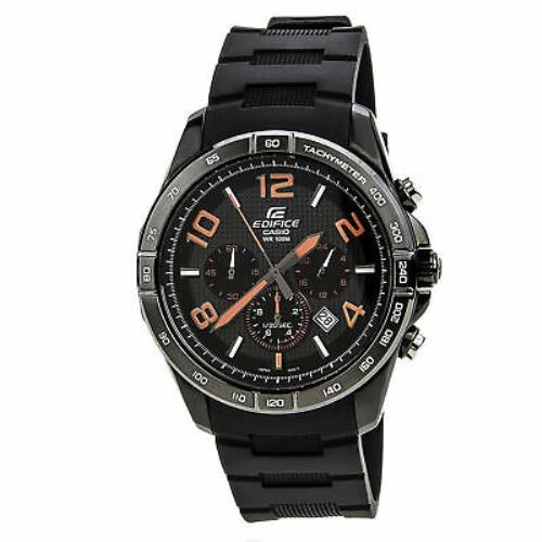 Casio Men`s Edifice Black Dial Resin Band Watch EFR-516PB-1A4 - Black