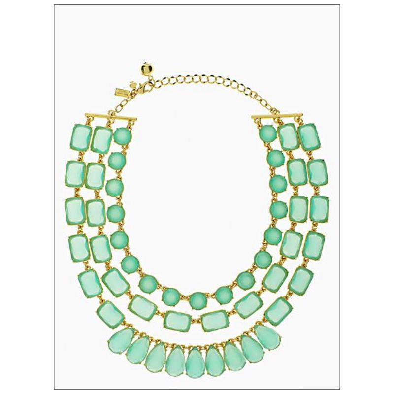 Kate Spade Riviera Garden Triple Strand Necklace Giverny Blue Stunning Rare