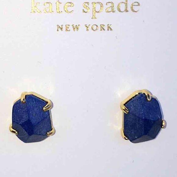 Kate Spade Blue Lapis Quarry Gems Double Drop Statement Necklace Earrings Set