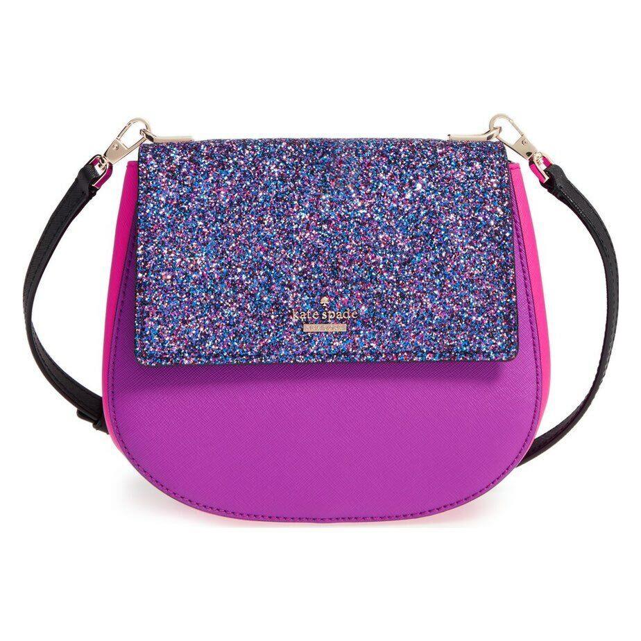 Kate Spade Cameron Street Glitter Pink Purple Small Byrdie Shoulder Bag Handbag