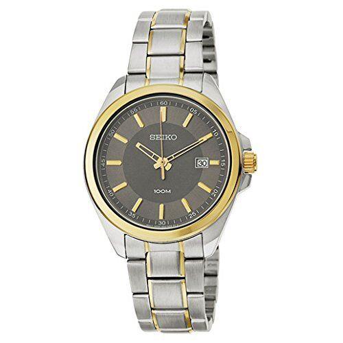 Seiko Men`s Grey Dial Two Toned Stainless Steel Band Watch SUR074