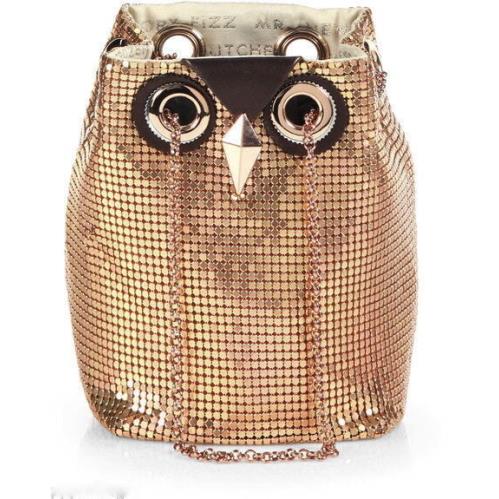 Kate Spade NY Evening Belle Night Owl Evening Bag Rose Gold Metallic Clutch