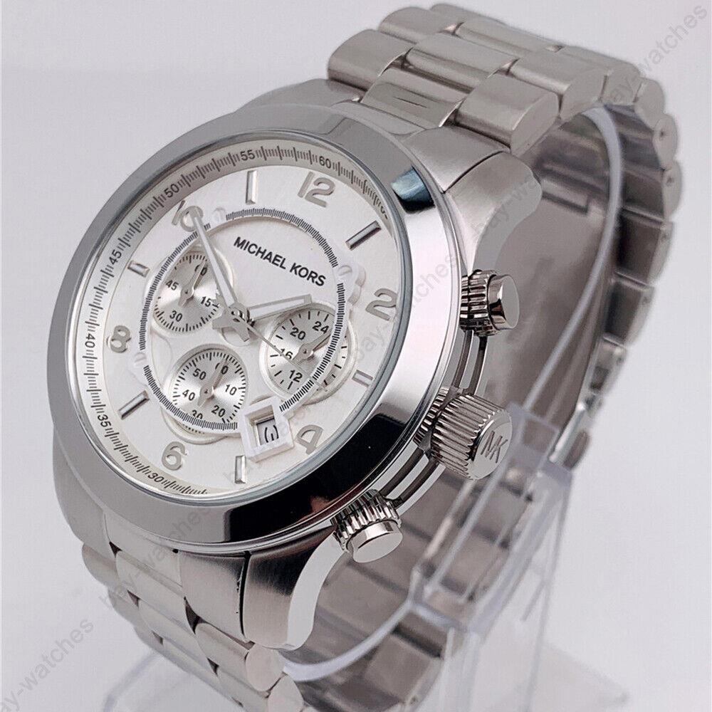 Michael Kors MK8086 Men`s Chronograph Stainless Steel Silver 45mm Watch