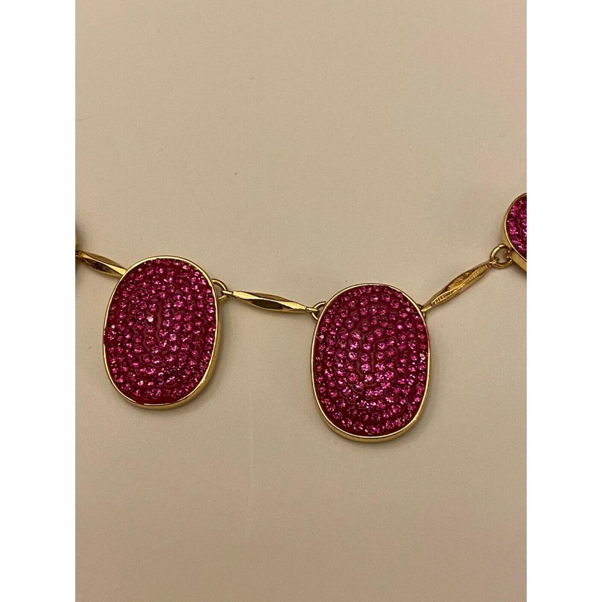 Kate Spade Fuchsia/ Pink Gold Pave The Way Stones Necklace Rsv: