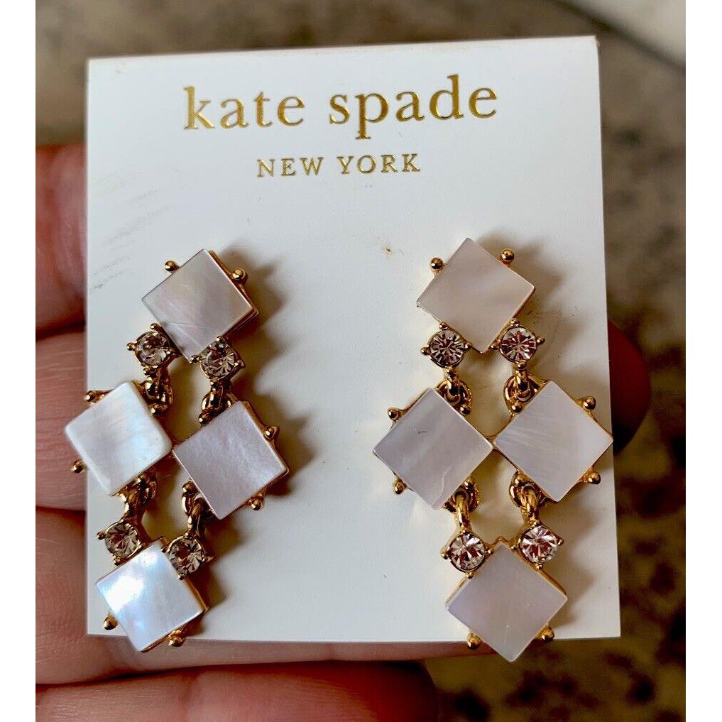 Kate Spade Pearl Cove Drop Dangle Chandelier Earrings Mother OF Pearl Shell