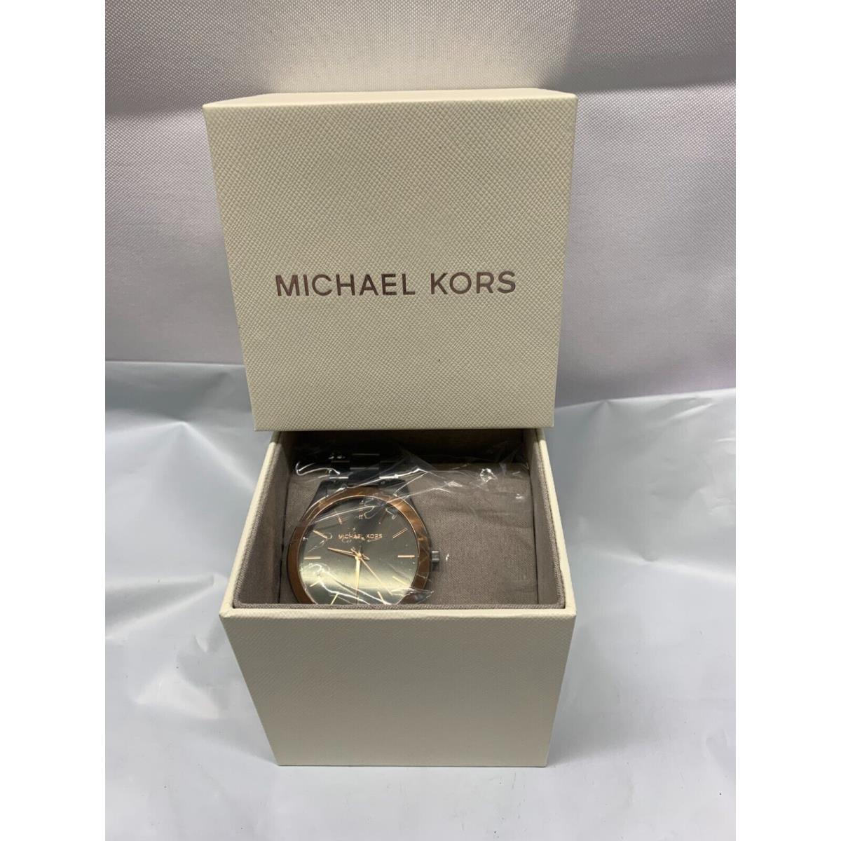 Michael Kors Oversized Slim Runway Mens Watch Mk8576 -gunmetal/rose Gold