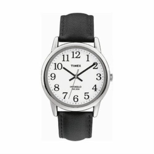 Timex Indiglo Watch Chrome with Leather Band