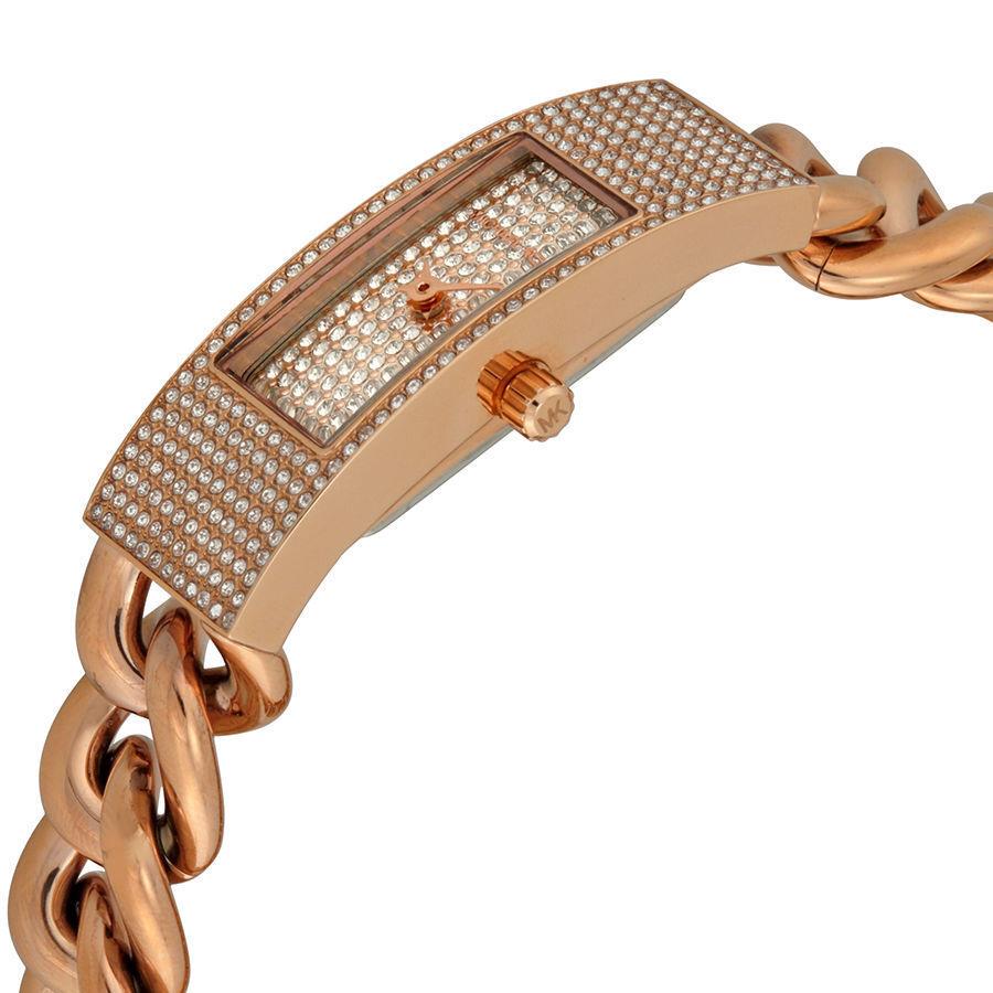 Michael Kors Hayden Rose Gold Tone Crystal Pave Bracelet Steel Watch MK3307