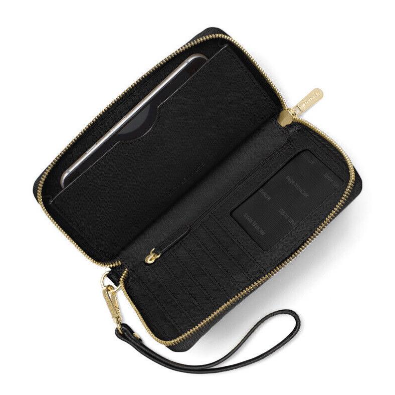 Michael Kors Flat Multifunction Phone Case Black Leather One Size