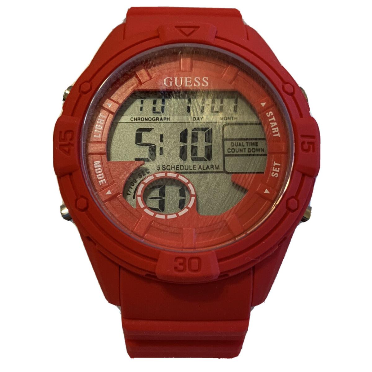 Women S Guess U1281L3 Silicone Red Band Digital Sport Quartz Watch