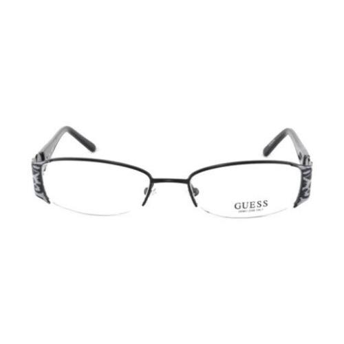 Guess GU1651 Black Blk Semi Rim Metal Eyeglasses Frame 51-18-135 RX - Black BLK , Black BLK Frame, Clear Lens
