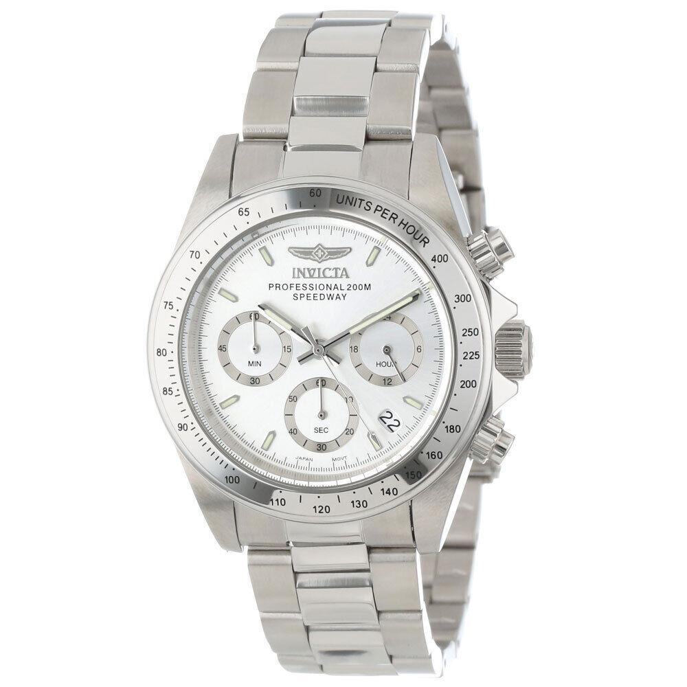 Invicta Men`s Watch Speedway Chronograph Silver Dial Stainless Steel 14381 - Face: Silver, Dial: Silver, Band: Silver