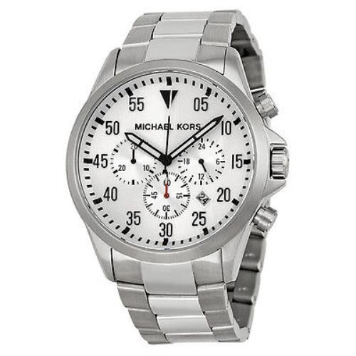 Michael Kors Silver Tone Chronograph Stainless Steel Bracelet Watch MK8331