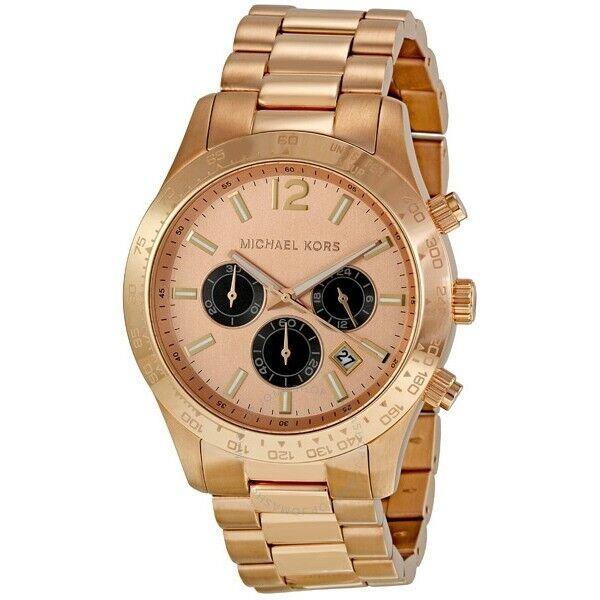 Michael Kors Layton Rose Gold Tone Chronograph Bracelet Watch MK8186