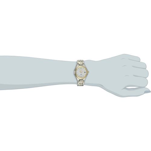 Seiko Solar SUT038 Two Tone White Date Dial Womens Classic Dress Watch