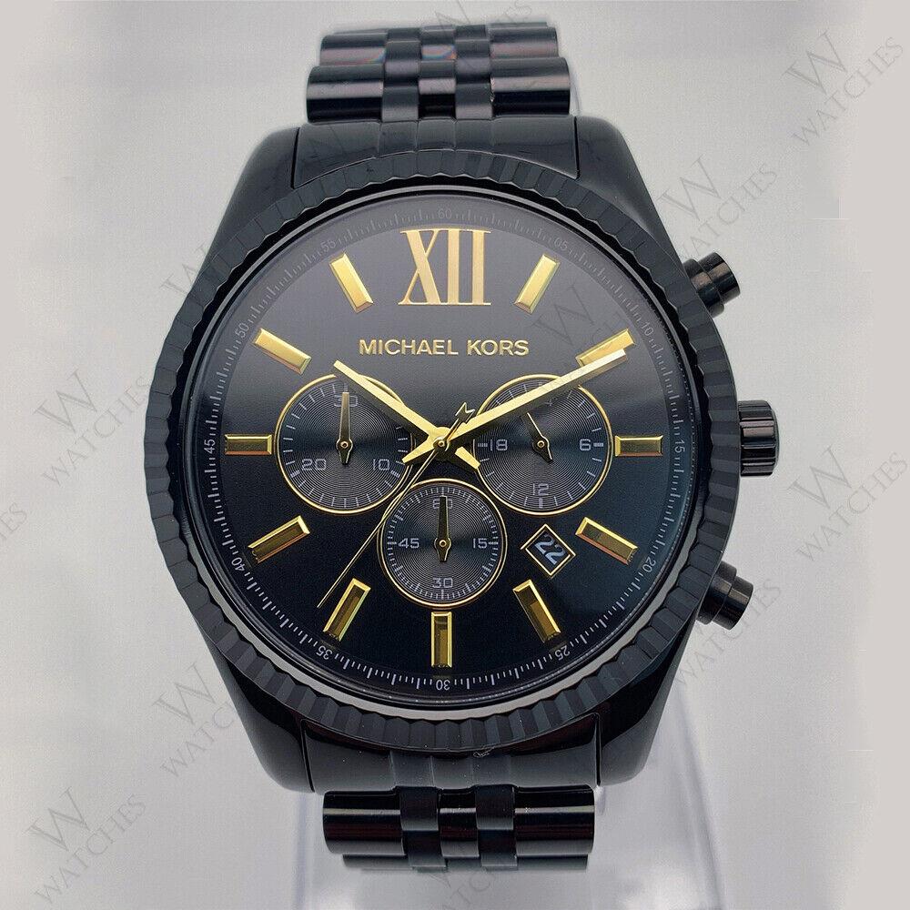 Michael Kors MK8603 Black Dial Stainless Steel Analog Quartz Men`s Watch - Dial: Black, Band: Black, Bezel: Black