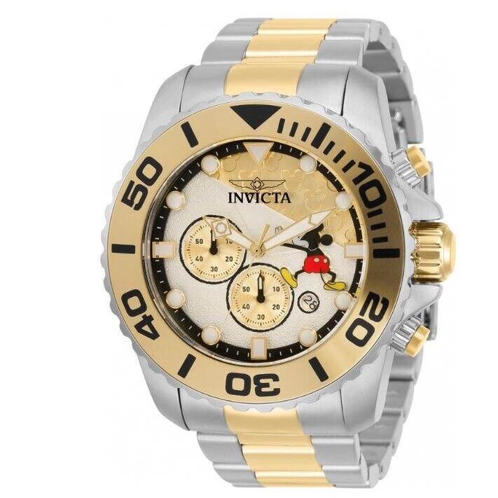 Invicta Disney Men`s 50mm Mickey Limited Edition Gold Chronograph Watch 32445