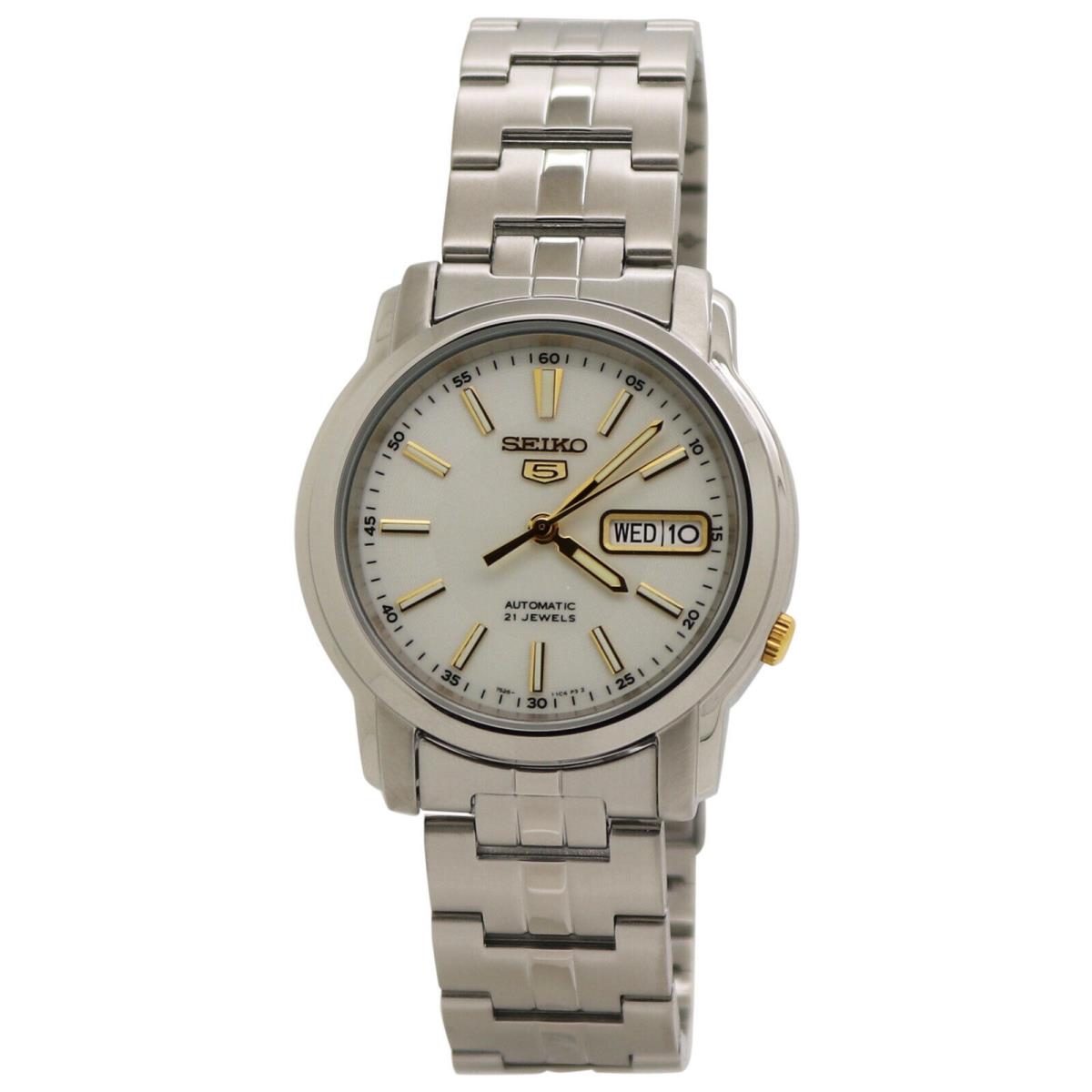 Seiko 5 Automatic Silver Dial Stainless Steel Men`s Watch SNKL77