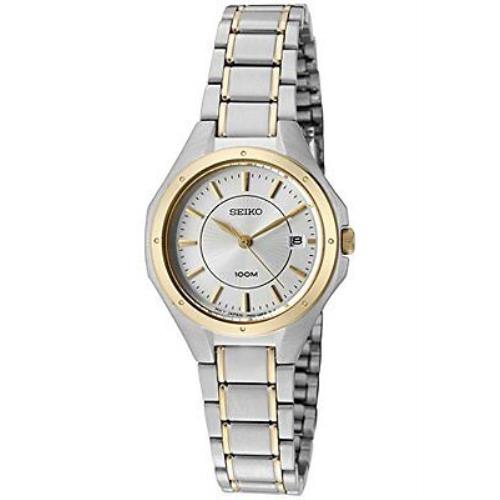 Seiko SXDE14 Two-tone Stainless Steel Date Analog Women`s Watch