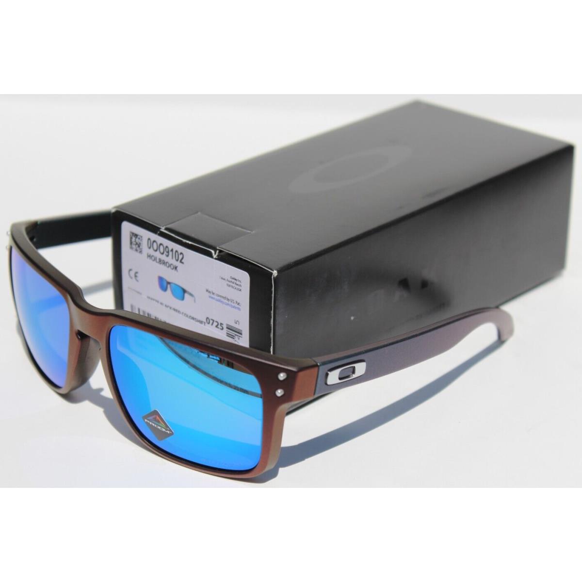 Oakley Holbrook Sunglasses Matte Black/red Colorshift/prizm Sapphire OO9102-W6 - Frame: Black Red, Lens:
