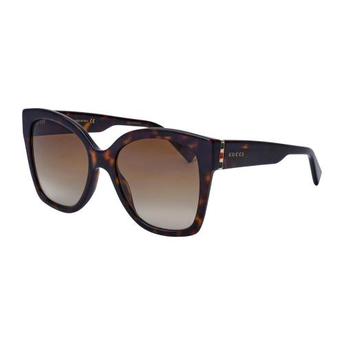 Gucci GG0459S-002 Cateye Designer Sunglasses in Havana Tortoise Gold/brown 54 mm