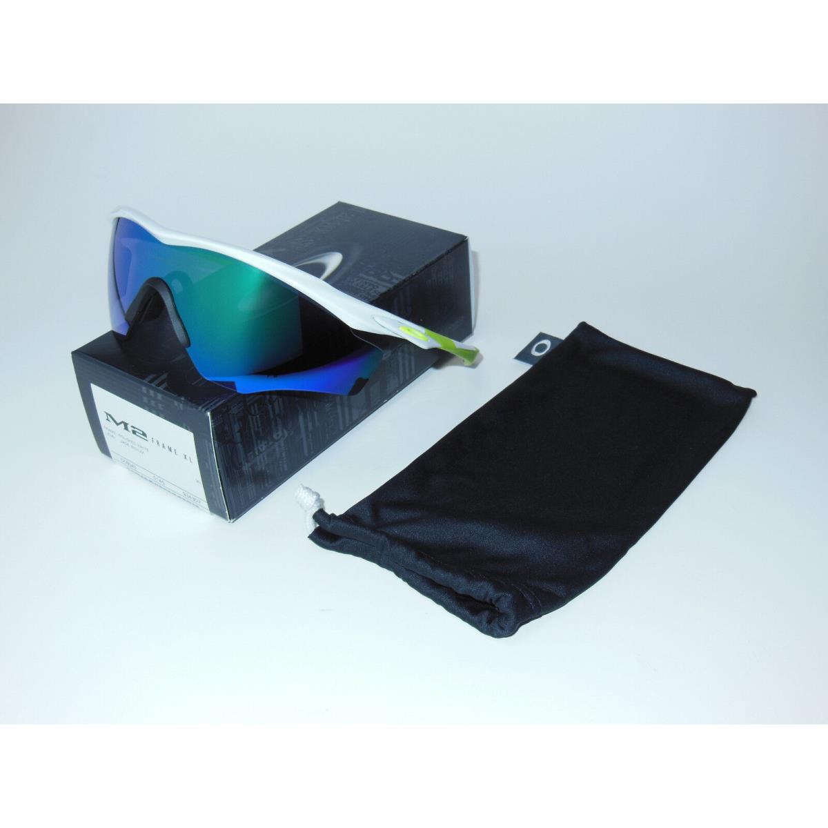 Oakley M2 Frame XL Sunglasses Polished White/jade Iridium Green Cycling Usa