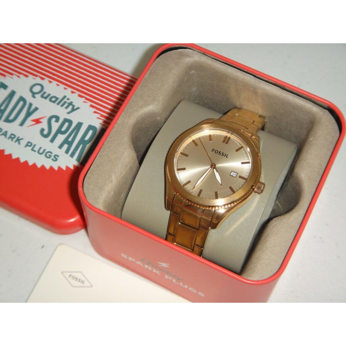 Fossil Unisex Rose Gold Tone Stainless Steel Watch 38mm BQ3183