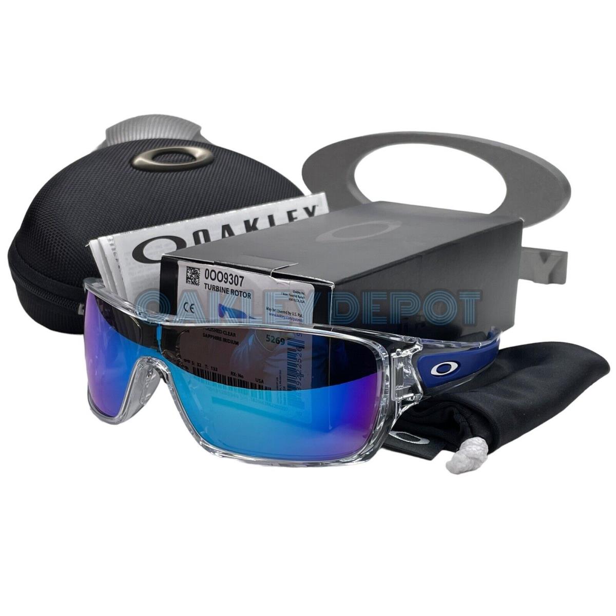 Oakley Turbine Rotor 009307 Polished Clear/sapphire Iridium Sunglasses 177 - Frame: POLISHED CLEAR, Lens: SAPPHIRE