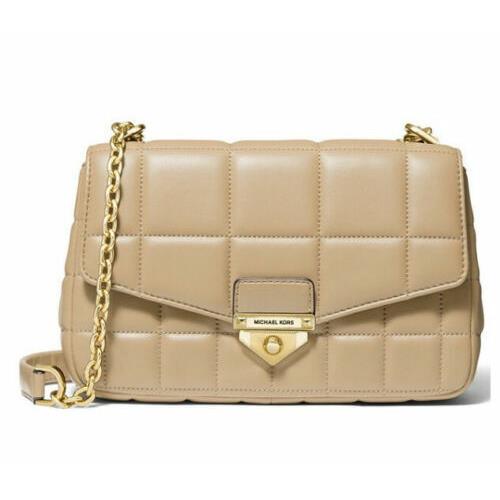 Michael Kors Soho Chain Quilted Leather Camel/gold Shoulder Bag Pkg