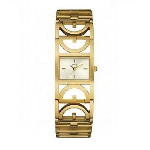 Guess Gold Tone `g` Logo Steel Bracelet Band Womens WATCH-U10590L1