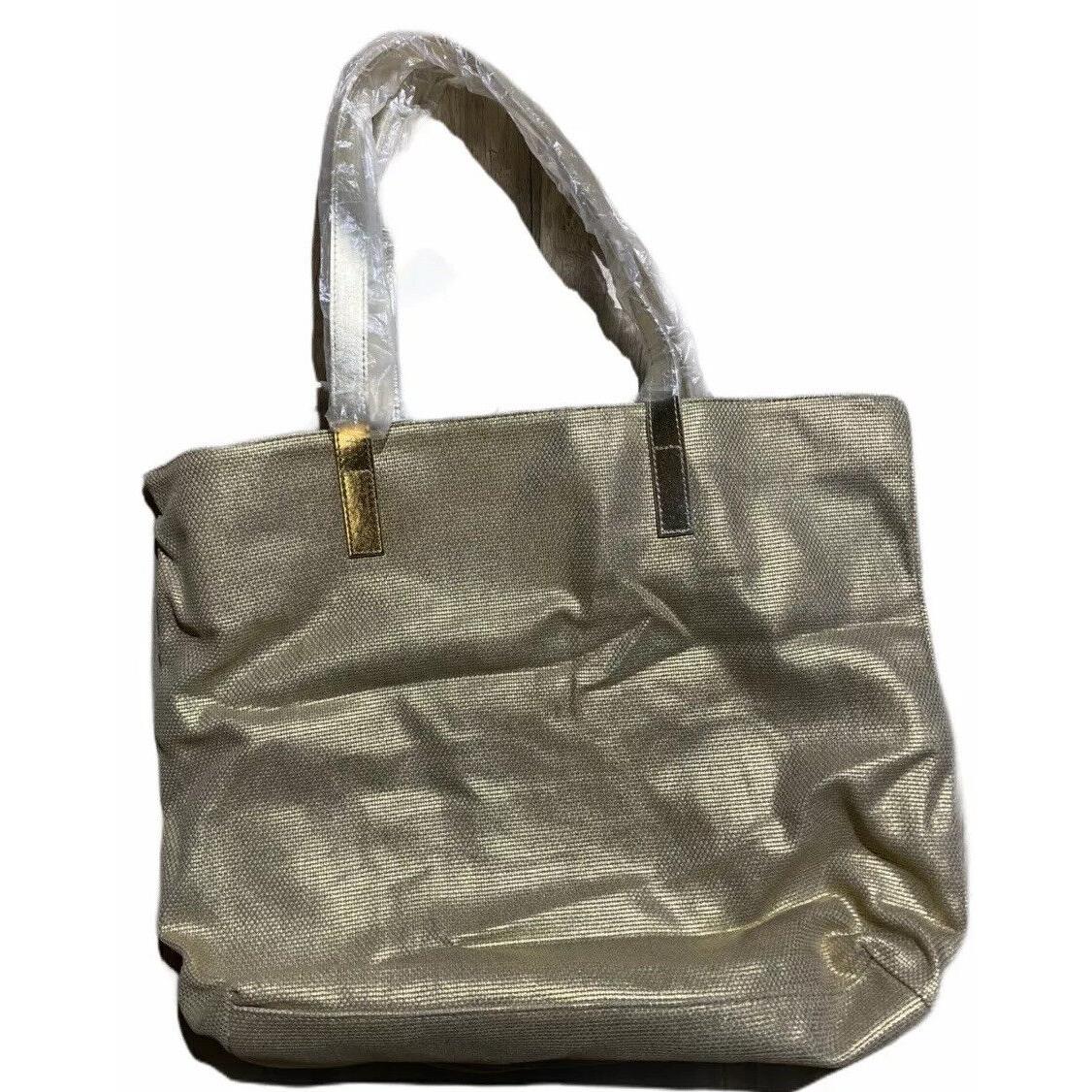 Michael Kors Parfums Shimmer Gold Bag Purse Tote Shopping Travel Handbag