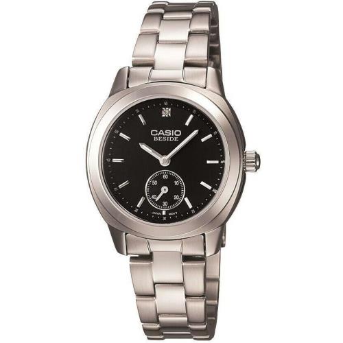 Casio BEL-114D-1 Beside Ladies Stainless Steel Dress Watch 50M Black