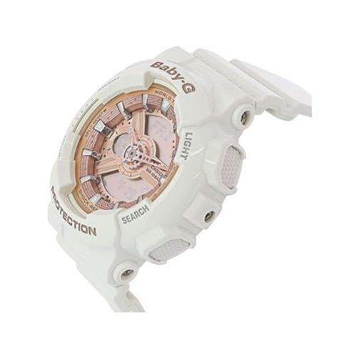 Casio Women`s BA-110-7A1CR Rose Gold Analog-digital White Resin Band Watch