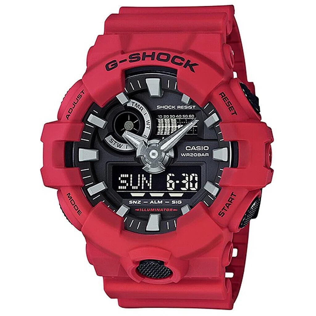 Mint Casio G-shock 3D Metal Dial Red Ana-digi Mens Watch w/ World Time GA700-4A