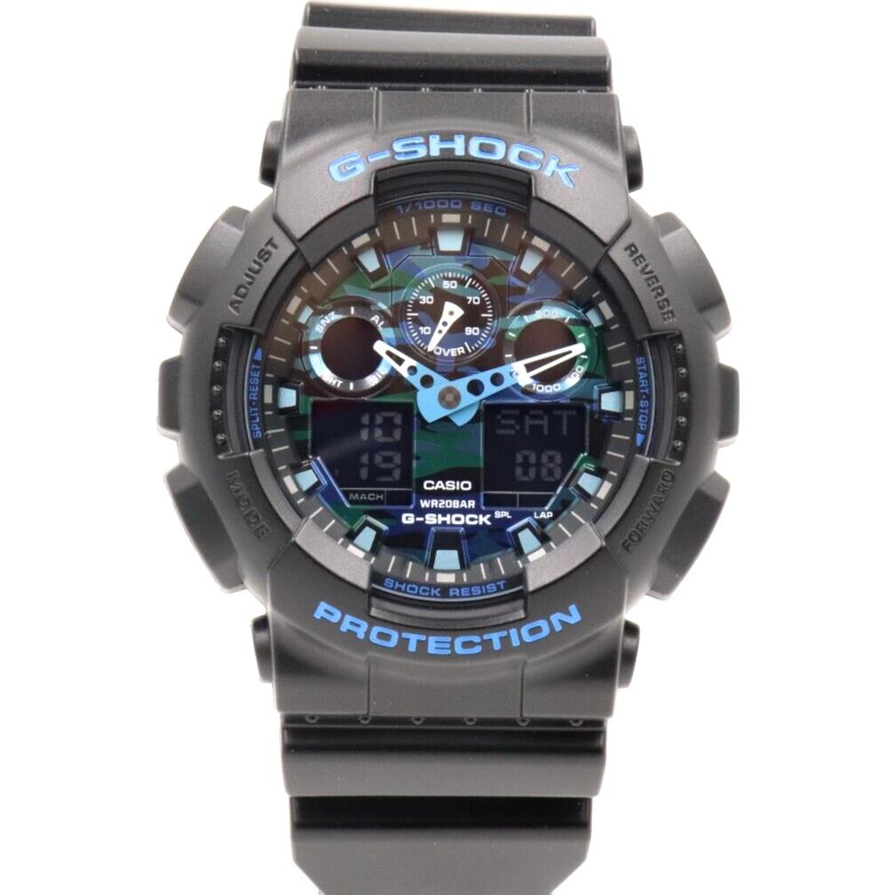 Casio G-shock GA-100 Series Analog-digital Blue Chrono Watch GA100CB-1A