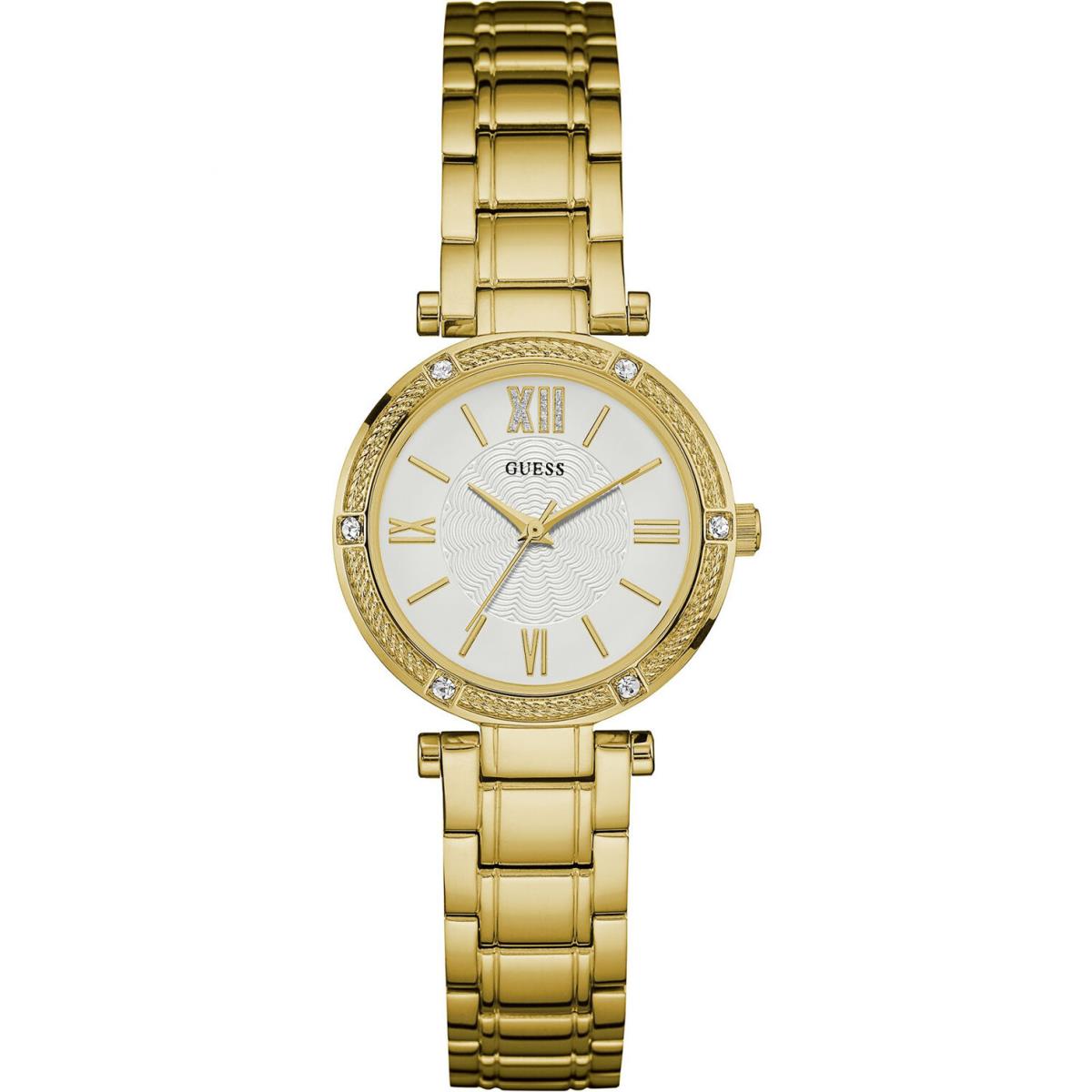 Guess W0767L2 Ladies Dress Stainless Steel Gold-tone Crystal Accented Bezel 30m